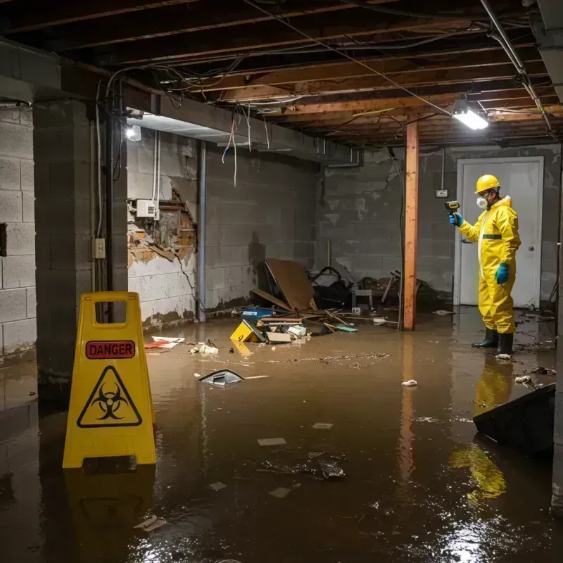 Flooded Basement Electrical Hazard in Nashville, IN Property